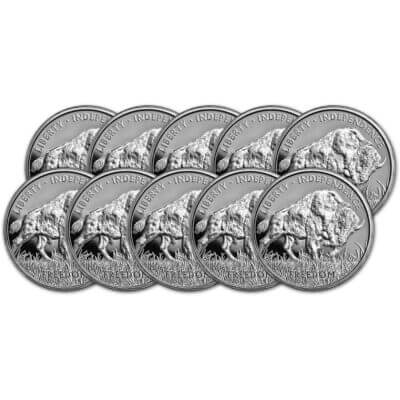 TEN (10) 1 oz PAMP Silver Round - Buffalo Design .999 Fine