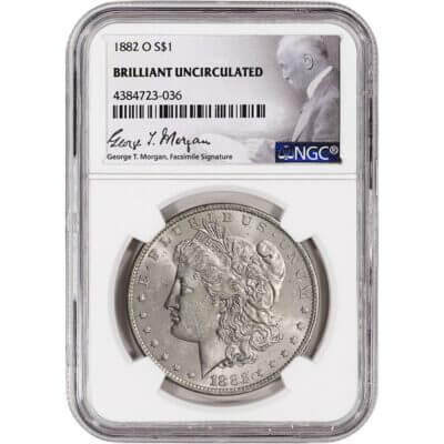 1882 O US Morgan Silver Dollar $1 - NGC Brilliant Uncirculated