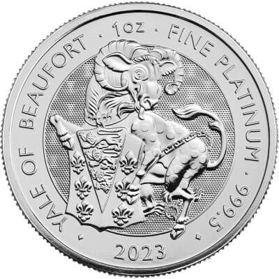 2023 Great Britain Platinum Tudor Beasts Yale of Beaufort £100 - 1 oz - BU