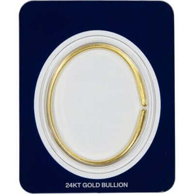 1 oz Hammered Gold Wearable Bullion Bracelet - Dillon Gage - 999.9 Fine in Card