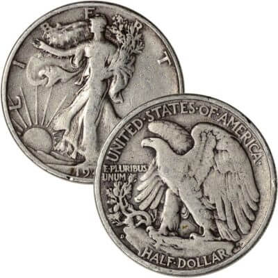 90% Silver Walking Liberty Half Dollars - Roll of 20 - $10 Face Value