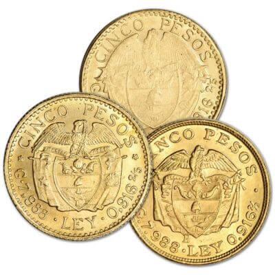 Colombia Gold 5 Pesos .2355 oz - Avg Circ Random Date
