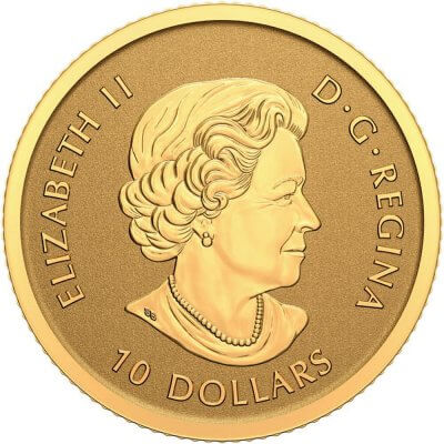 2022 Canada Gold Moose 1/4 oz $10 - Reverse Proof