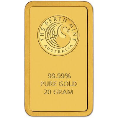 20 gram Gold Bar - Perth Mint - 99.99 Fine in Assay