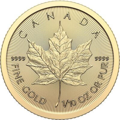 Canada Gold Maple Leaf - 1/10 oz - $5 - .9999 Fine - Random Date