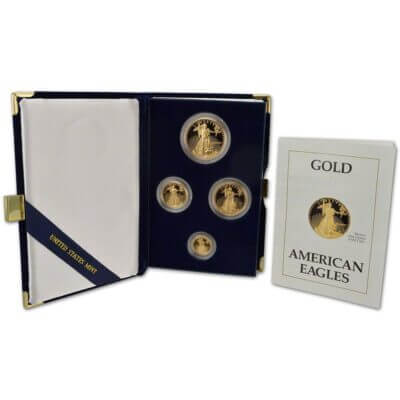American Gold Eagle Proof Four Coin Set in OGP - Random Date