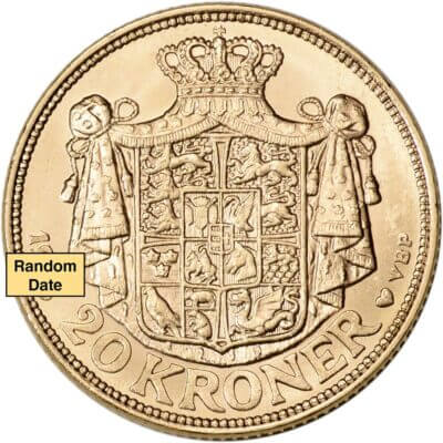 Denmark Gold 20 Kroner .2593 oz - Christian X - BU - 1913 - 1917