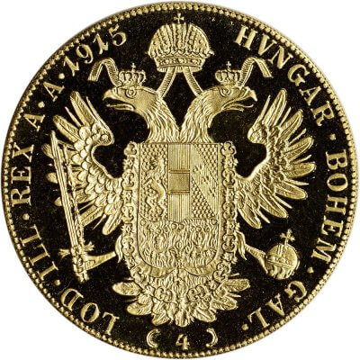 1915 Austria Gold 4 Ducat .4438 oz - BU - Restrike