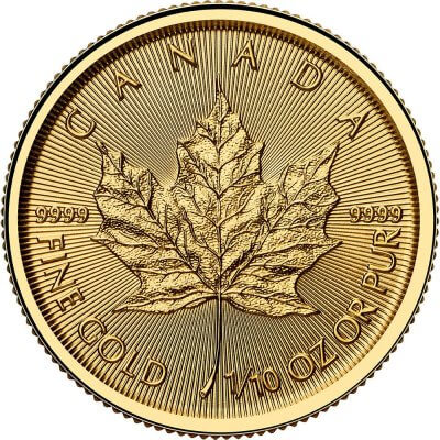 2025 Canada Gold Maple Leaf 1/10 oz $5 - BU