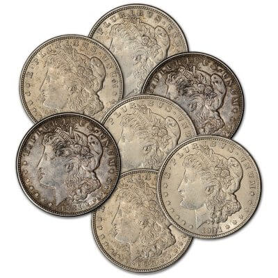 1921 US Morgan Silver Dollar - Roll of 20 coins - VG