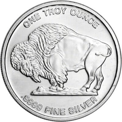 100-pc 1 oz Silver Round CNT Buffalo Design .9999 Fine 5 Tubes of 20