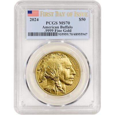 2024 American Gold Buffalo 1 oz $50 - PCGS MS70 First Day of Issue Flag Label