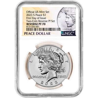 2023 S US Peace Silver Dollar Reverse Proof $1 NGC Reverse PF70 First Day Issue