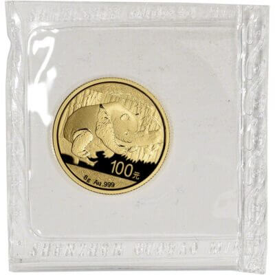 China Gold Panda 8 g 100 Yuan - BU - Mint Sealed - Random Date