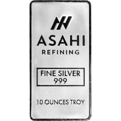 10 oz Silver Bar - Asahi Refining .999 Fine