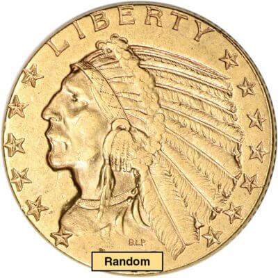 US Gold $5 Indian Head Half Eagle - XF Condition - Random Date