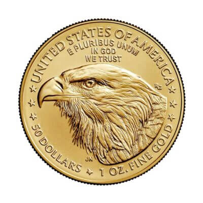2022 W American Gold Eagle 1 oz $50 Uncirculated Coin - Burnished in OGP