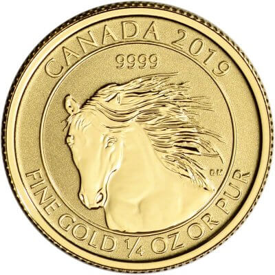 2019 Canada Gold Wild Horse 1/4 oz $10 - Reverse Proof