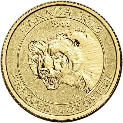 2018 Canada Gold Wolverine 1/4 oz $10 - Reverse Proof