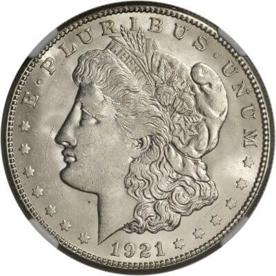 1921-S US Morgan Silver Dollar $1 - NGC Brilliant Uncirculated