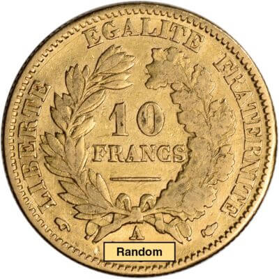 France Gold 10 Francs (.0933 oz) - Ceres - Avg Circ - Random Date