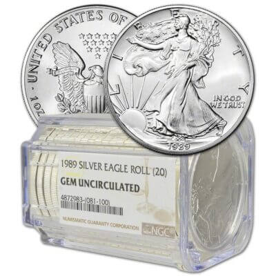 Roll of 20 - 1989 American Silver Eagle - NGC Gem Uncirculated