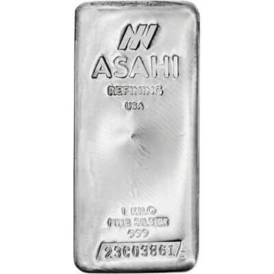Kilo 32.15 oz Silver Bar - Asahi Refining .999 Fine