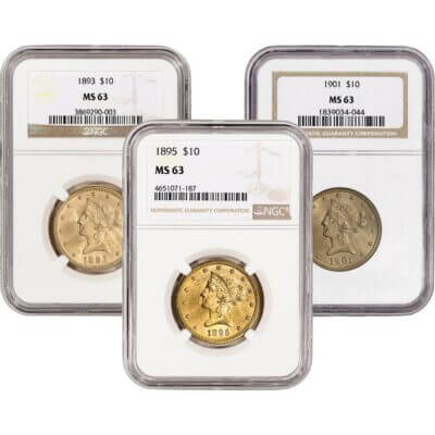 US Gold $10 Liberty Head Eagle - NGC MS63 - Random Date and Label