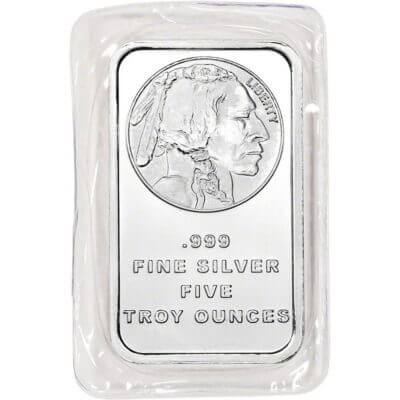 5 oz. SilverTowne Silver Bar - Buffalo Design - 999 Fine