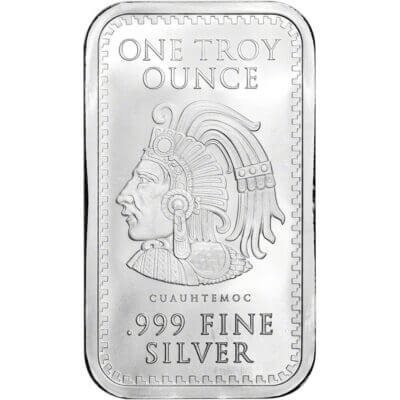 1 oz. Golden State Mint Silver Bar Aztec Calendar .999 Fine Tube of 20