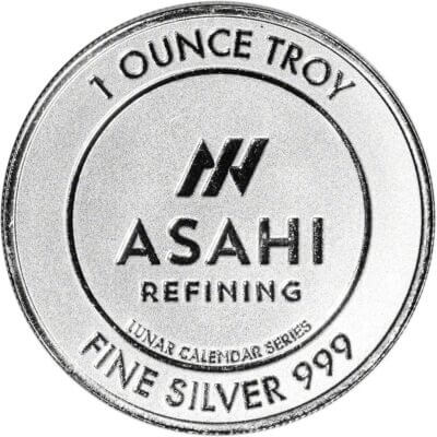 1 oz Silver Round Asahi 2024 Lunar Year of the Dragon .999 Fine Roll Tube of 20