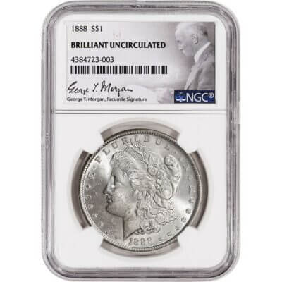 1888 US Morgan Silver Dollar $1 - NGC Brilliant Uncirculated