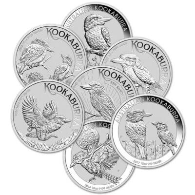 Australia Silver Kookaburra Coin 10 oz $10 - BU - Random Date