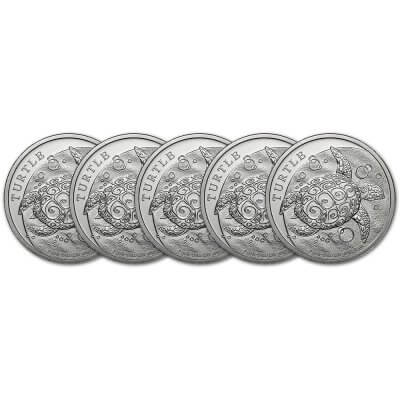 2024 Niue Silver Hawksbill Turtle 2 oz $5 - BU - Five 5 Coins