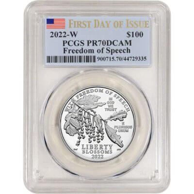 2022 W American Platinum Eagle Proof 1 oz $100 PCGS PR70 DCAM First Day of Issue