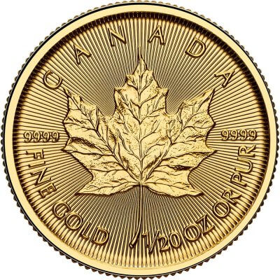 2025 Canada Gold Maple Leaf 1/20 oz $1 - BU