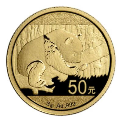 China Gold Panda 3 g 50 Yuan - BU - Mint Sealed - Random Date