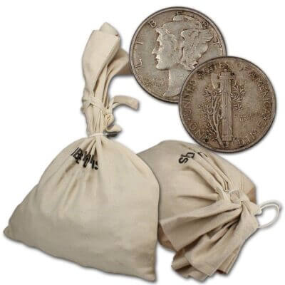 90% Silver Mercury Dimes - $1000 Face Value Bag