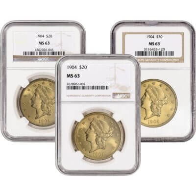US Gold $20 Liberty Head Double Eagle - NGC MS63 - Random Date and Label