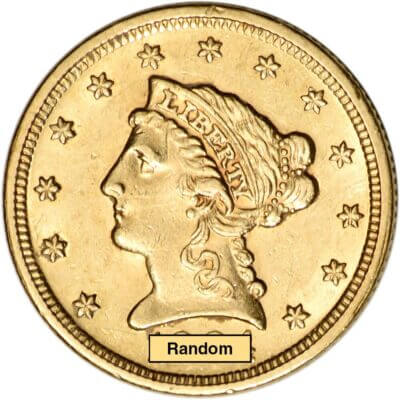 US Gold $2.50 Liberty Head Quarter Eagle - NGC MS64 - Random Date and Label