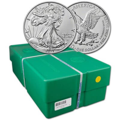 2021 American Silver Eagle Type 2 1 oz $1 - BU - Sealed 500 Coin Monster Box