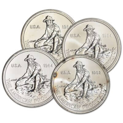 1 oz Silver Round Engelhard Prospector Design .999 Fine Random Date
