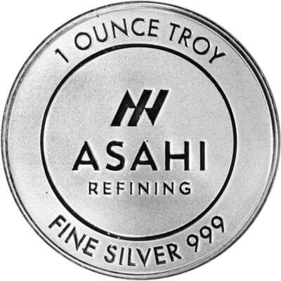 100 pc 1 oz Silver Round - Asahi Refining .999 Fine 5 Tubes of 20