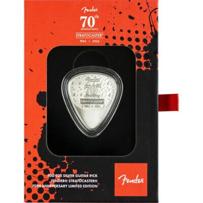 2024 10 gram PAMP Suisse Sterling Silver Fender 351 Heavy Guitar Pick in OGP