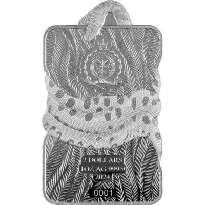 1 oz PAMP Suisse Silver 2024 Niue Anaconda Snake Hologram Coin Bar $2 in Assay