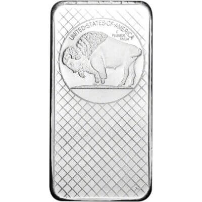 TEN 10 oz. SilverTowne Silver Bar - Buffalo Design - 999 Fine