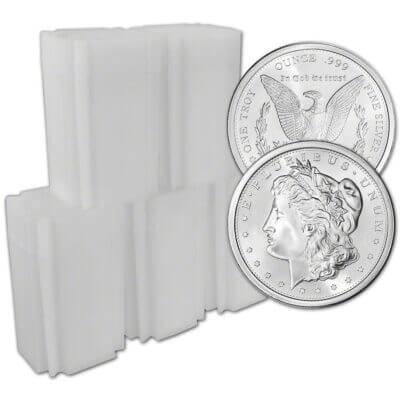 100 pc 1 oz Golden State Mint Silver Round Morgan Design 999 Fine 5 Tubes of 20