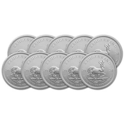 2024 South Africa Silver Krugerrand 1 oz 1 Rand - BU Ten 10 Coins