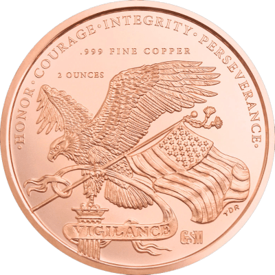 2 oz Golden State Mint Copper Round - USA 250th Anniversary .999 Fine-Tube of 25