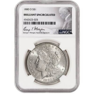 1880-O US Morgan Silver Dollar Coin $1 - NGC Brilliant Uncirculated